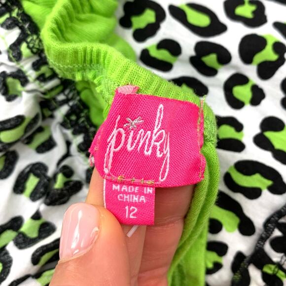 Lime Green Animal Print Halter Dress - Picture 6 of 8